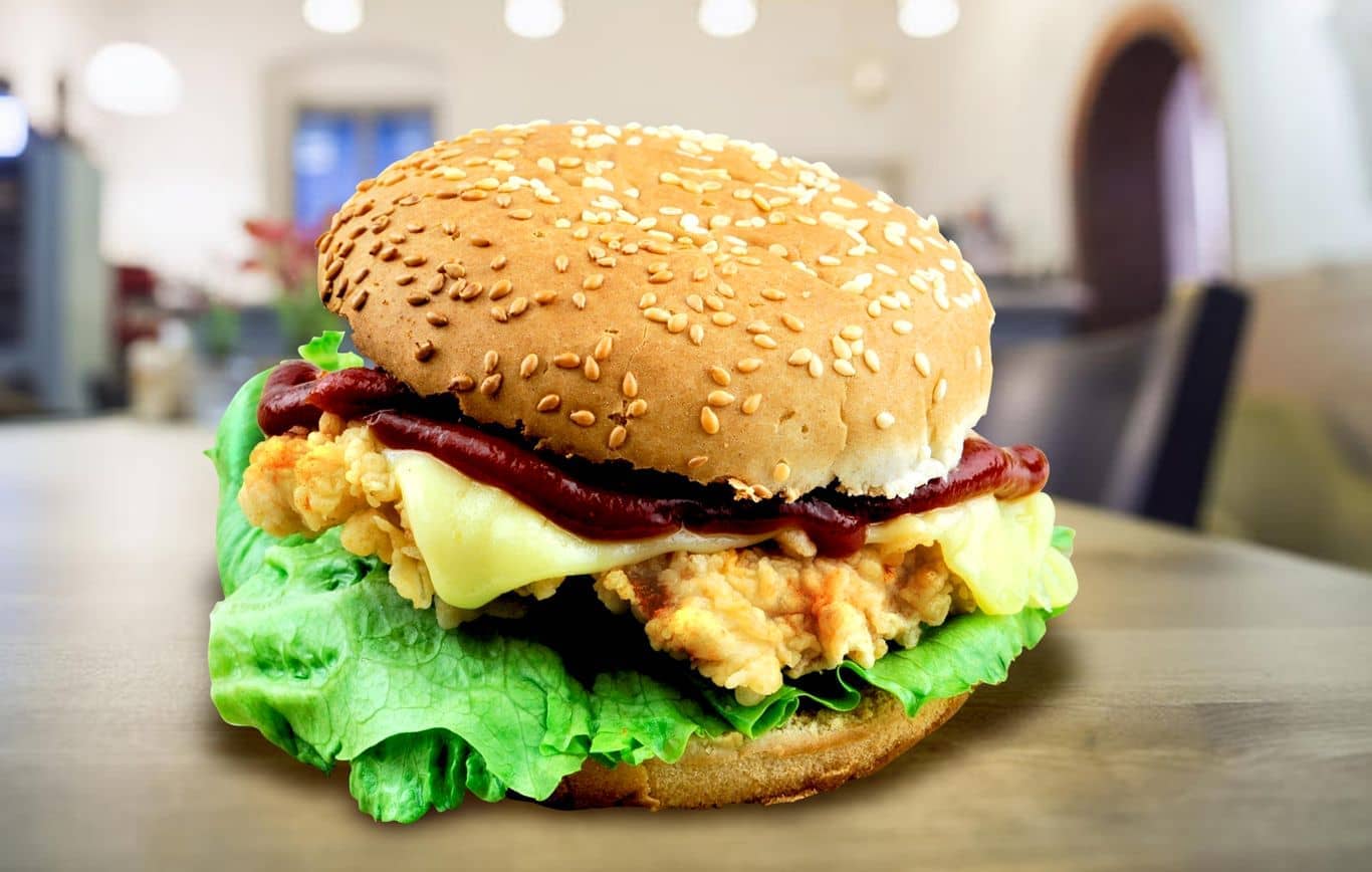 Chicken burger with cheese